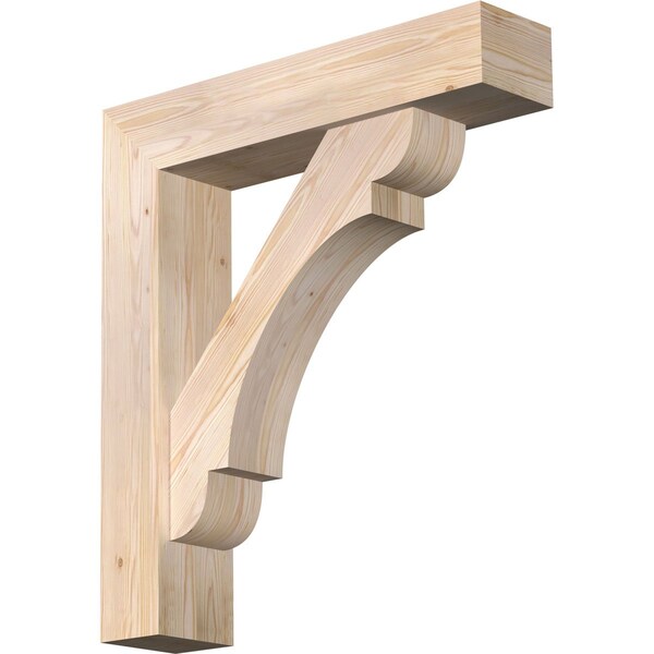Ekena Millwork Olympic Block Smooth Bracket w/ Offset Brace, Douglas Fir, 7 1/2"W x 34"D x 38"H BKT0806X34X38OLY05SDF - main